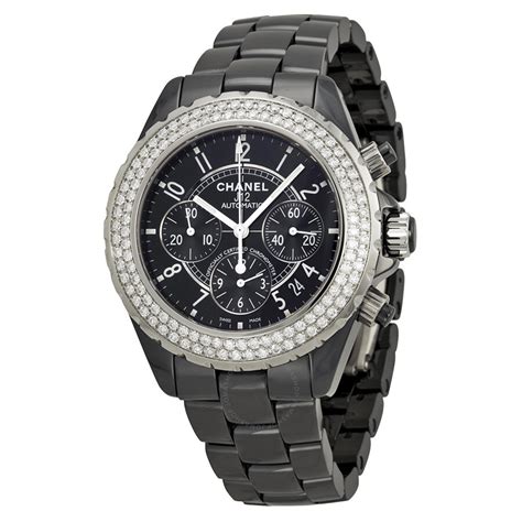 chanel black leather watch|chanel black ceramic watch.